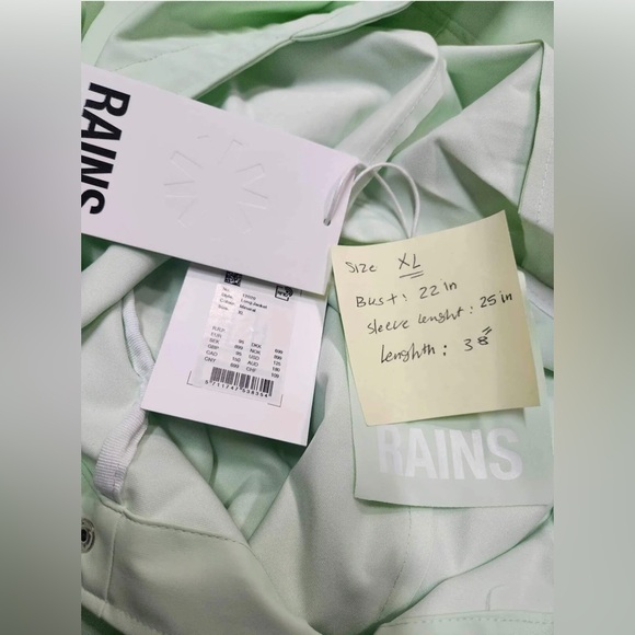 NWT Rains Belted Trench Style Curve Jacket in Green Size  XL. H - Picture 4 of 6